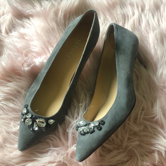 Talbots Shoes - Talbots rhinestone gray kitten heels